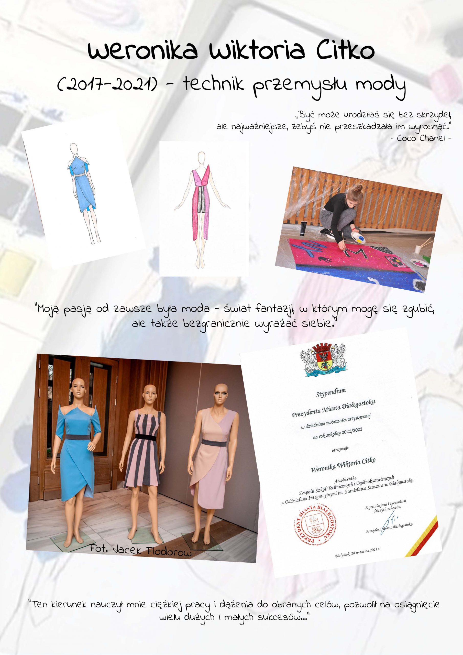 zdjęcia prac absolwentki - Weroniki Citko