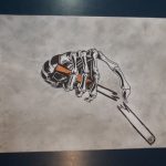 plakat, koścista ręka trzyma papieros