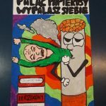 plakat, papieros w sylwetce człowieka